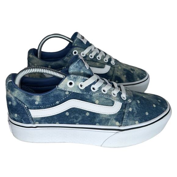 Vans Shoes - Vans Ward Blue Denim Polka Dot Tie Dye Platform Sneakers Women's Shoes Size 8